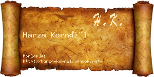 Harza Kornél névjegykártya